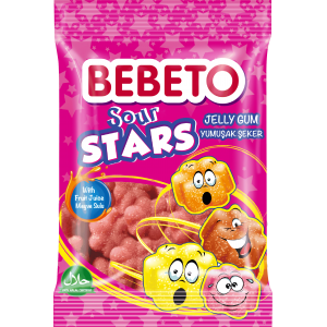 Kervan Gıda Bebeto Jelly Candy Sour Stars 40 grX12