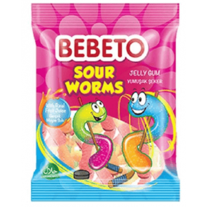 Kervan Gıda Bebeto Sour Worms 80 Gr