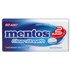 Mentos 2 Saat Clean Breath Metal Kutu Naneli Şeker 35 Gr