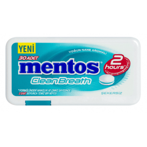 Mentos 2 Hours Clean Breath Plastic Dispenser Intensive Mint Candy 21 gr