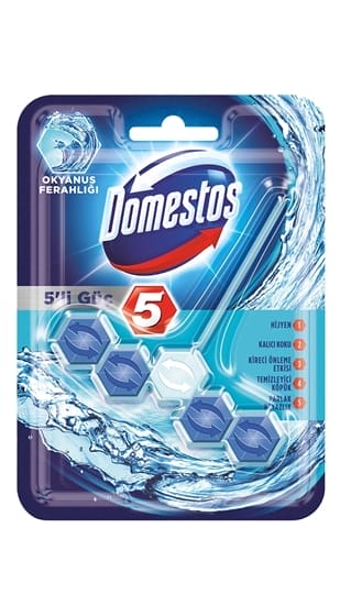 Domestos 5'li Güç Tuvalet Bloğu Okyanus Ferahlığı 55 Gr 