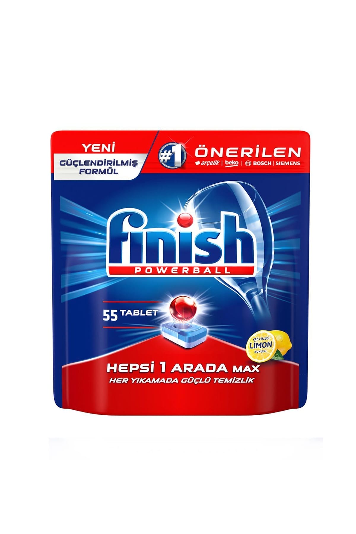 Finish Hepsi Bir Arada Yağ Giderici Limon Kokulu 55 Adet