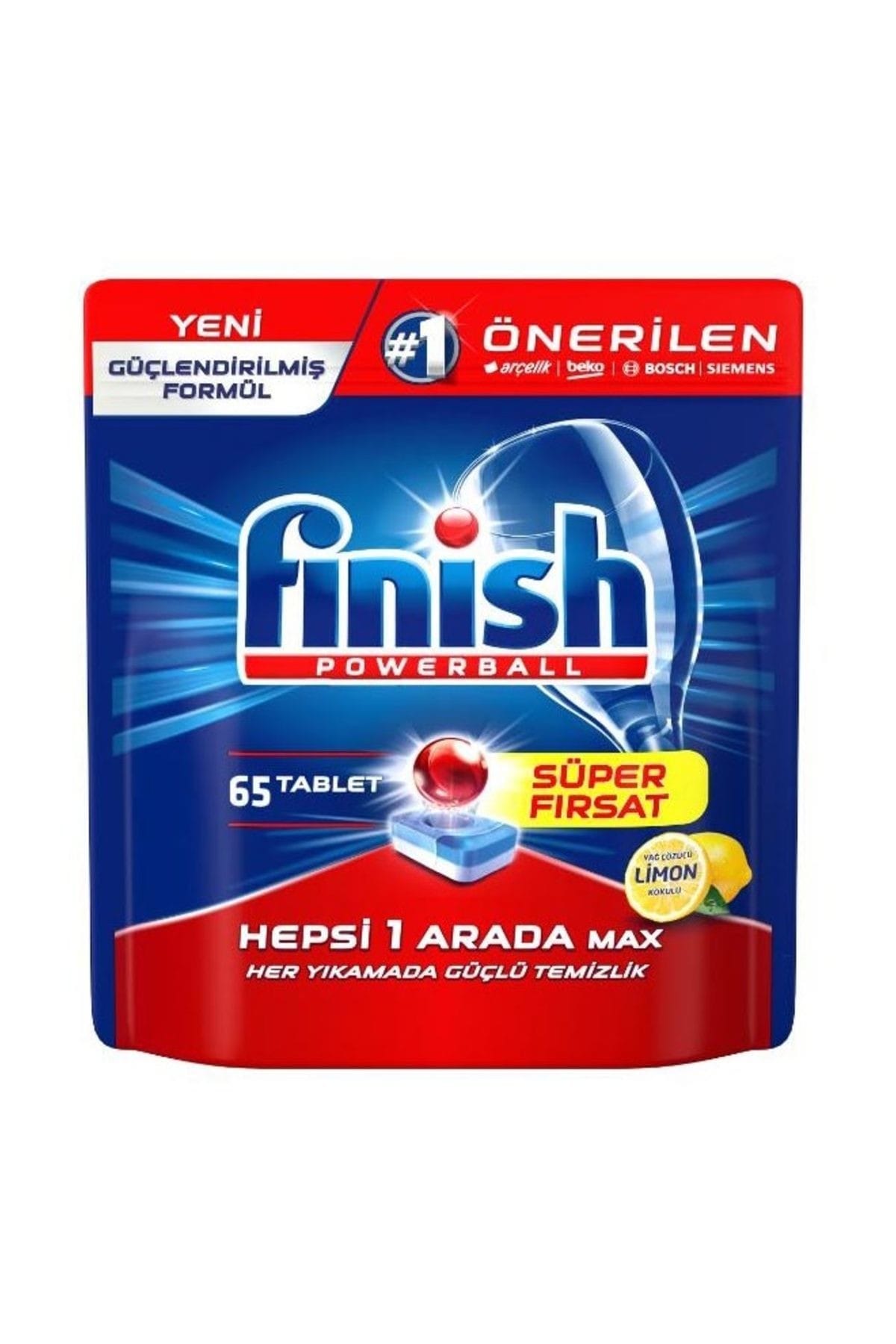 Finish Hepsi Bir Arada Yağ Giderici Limon Kokulu 65 Adet