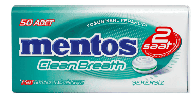 Mentos 2 Saat Clean Breath Metal Kutu Yoğun Naneli Şeker 35 Gr