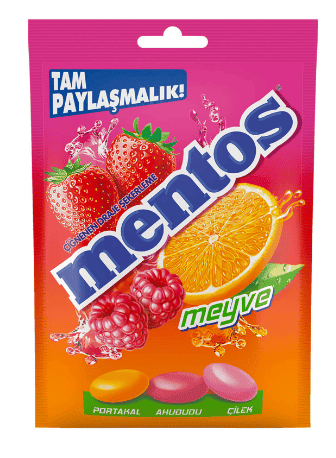 Mentos Meyveli Şeker Poşet 100 Gr