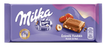 Milka Tablet Çikolata Üzümlü Fındıklı 80 Gr