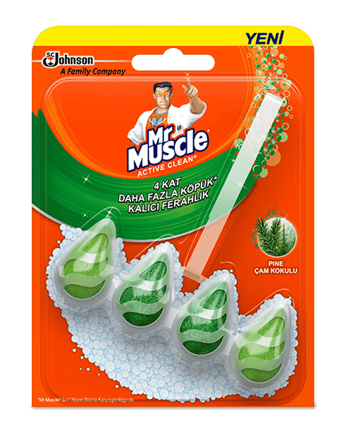 Mr. Muscle Aktif Temiz Tuvalet Blokları  Çam (Top) 37 Gr